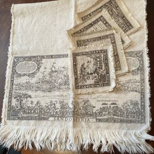 Antique Table Runner and linens